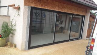 TRYBA Rochetoirin, coulissant alu marron 3 vantaux