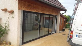 TRYBA Rochetoirin, coulissant alu marron 3 vantaux