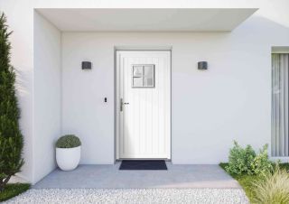 Porte d'entrée PVC Ligne_Vitree liechtenstein blanc