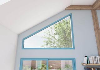 Fenêtre à forme PVC bleu