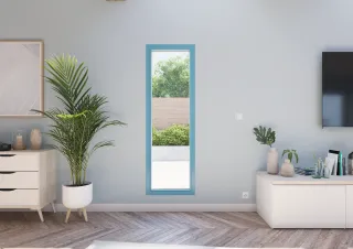 Fenêtre fixe PVC bleu