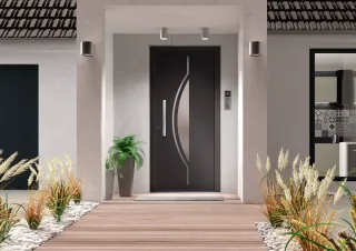CARVI_HAM85.webp Porte d'entrée aluminium CARVI vue extérieure