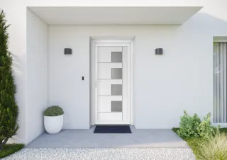 Porte d'entrée PVC Contemporaine Bogota Blanc 